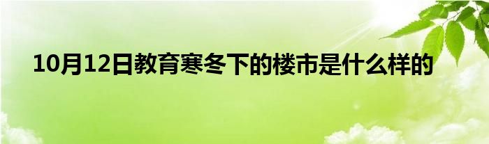 10月12日教育寒冬下的楼市是什么样的