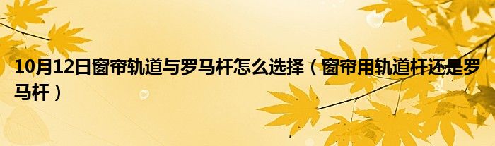 10月12日窗帘轨道与罗马杆怎么选择（窗帘用轨道杆还是罗马杆）