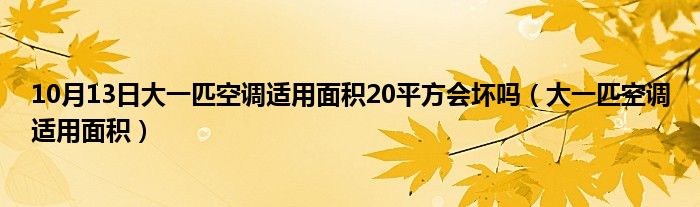 10月13日大一匹空调适用面积20平方会坏吗（大一匹空调适用面积）