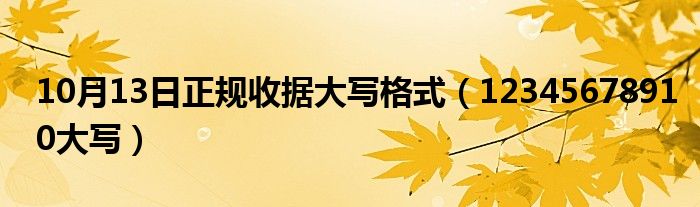 10月13日正规收据大写格式（12345678910大写）