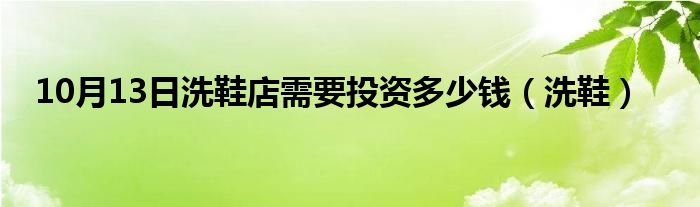 10月13日洗鞋店需要投资多少钱（洗鞋）