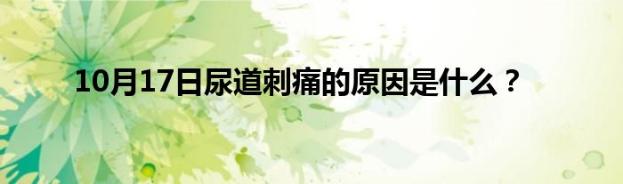 10月17日尿道刺痛的原因是什么？