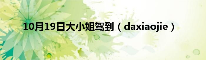 10月19日大小姐驾到（daxiaojie）