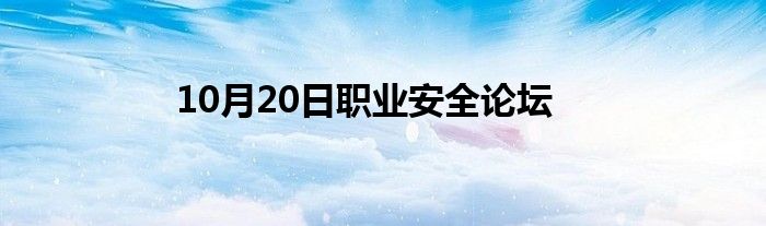 10月20日职业安全论坛