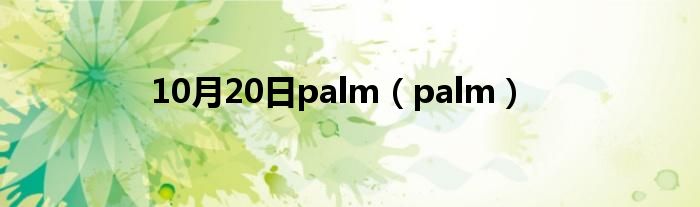 10月20日palm（palm）