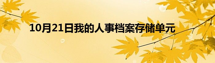 10月21日我的人事档案存储单元