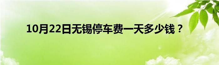 10月22日无锡停车费一天多少钱？