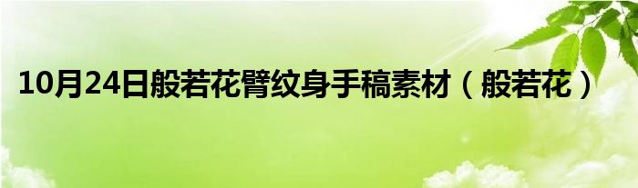 10月24日般若花臂纹身手稿素材（般若花）