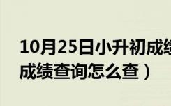 10月25日小升初成绩查询怎么查询（小升初成绩查询怎么查）