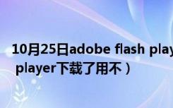 10月25日adobe flash player下载后打不开（adobe flash player下载了用不）