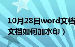 10月28日word文档如何加水印图片（word文档如何加水印）