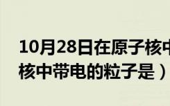 10月28日在原子核中带正电的粒子是（原子核中带电的粒子是）