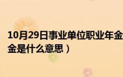 10月29日事业单位职业年金是什么意思呀（事业单位职业年金是什么意思）