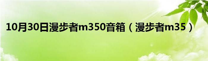 10月30日漫步者m350音箱（漫步者m35）