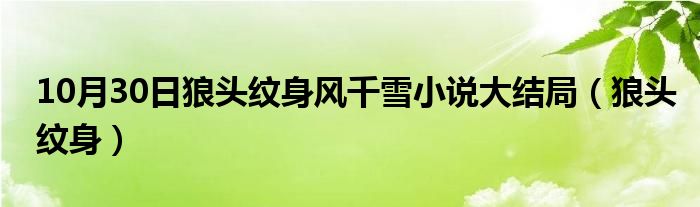 10月30日狼头纹身风千雪小说大结局（狼头纹身）