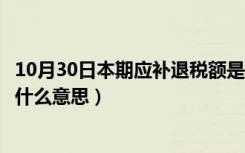 10月30日本期应补退税额是什么意思啊（本期应补退税额是什么意思）